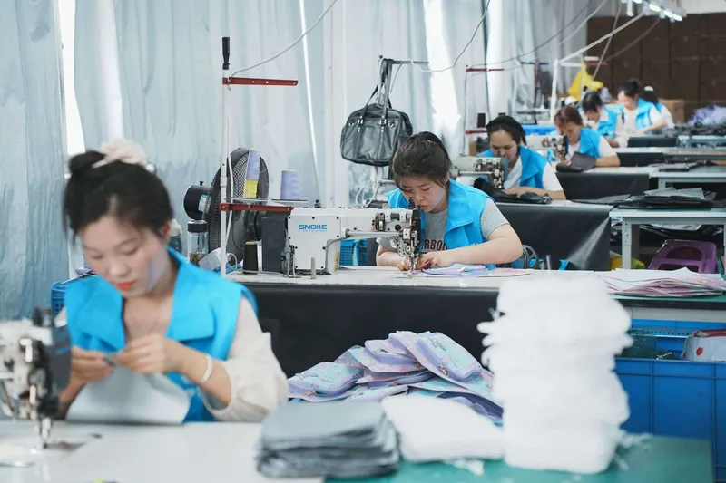 In-line stitching and inspection at Elandmake sewing stations