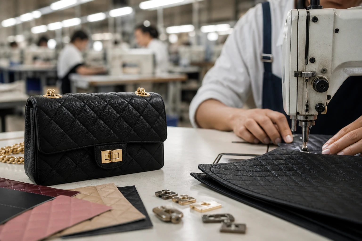 Quilted Chain Bag Manufacturing: Diamond Stitch, Chain Anchors and Hardware Plating