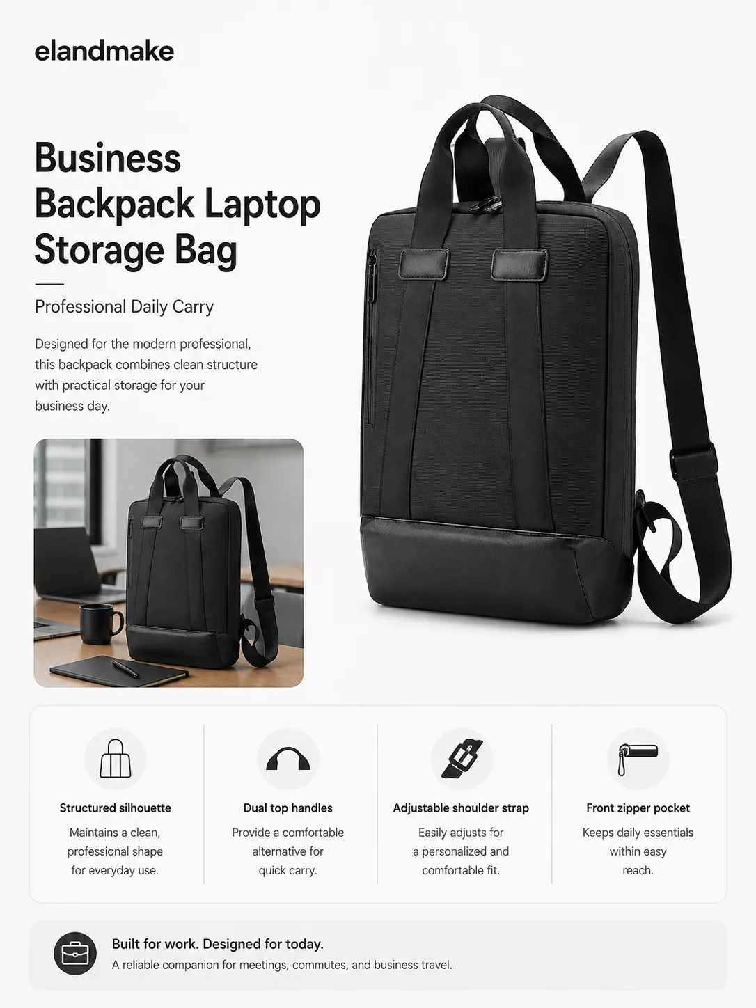 Custom Business Backpack Laptop Storage Bag