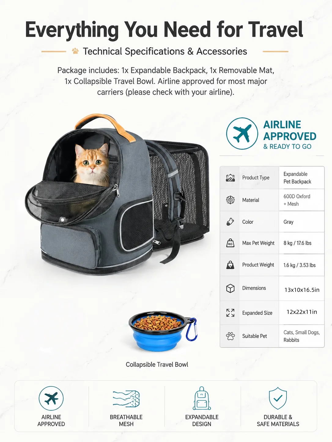 Custom Cat Carrier Backpack Supplier