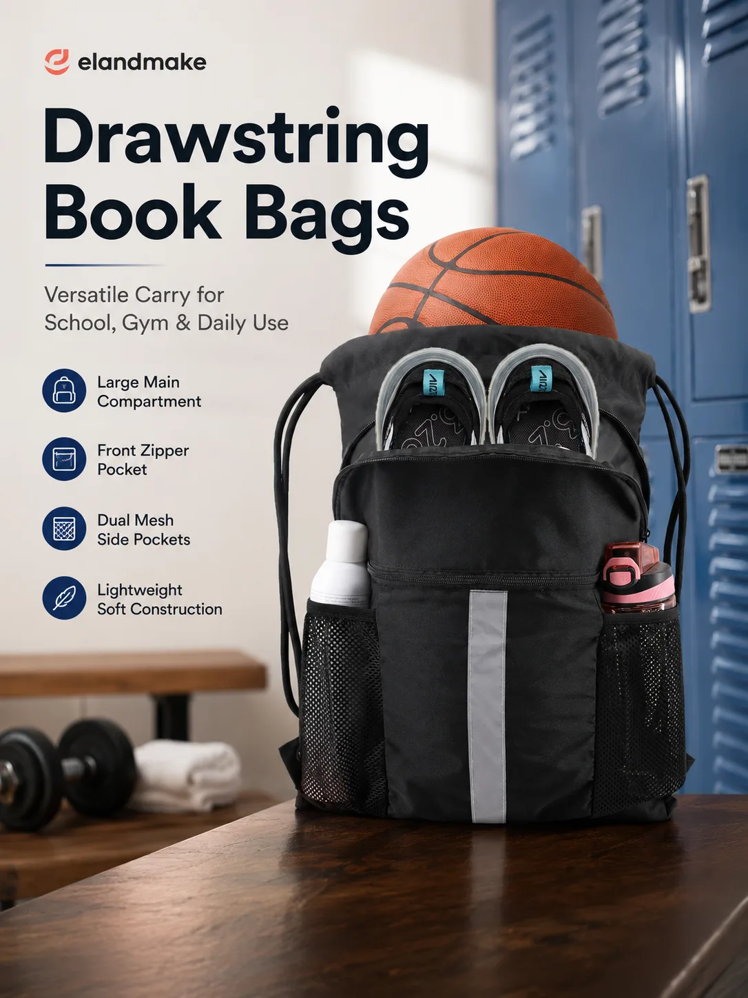 Custom Drawstring Book Bags Factory