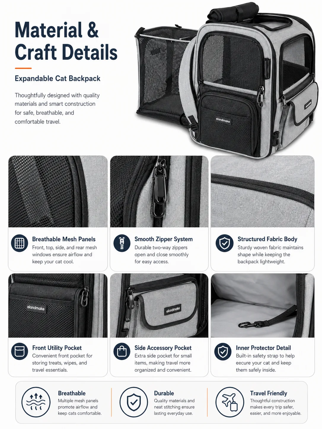 Expandable Cat Backpack Supplier
