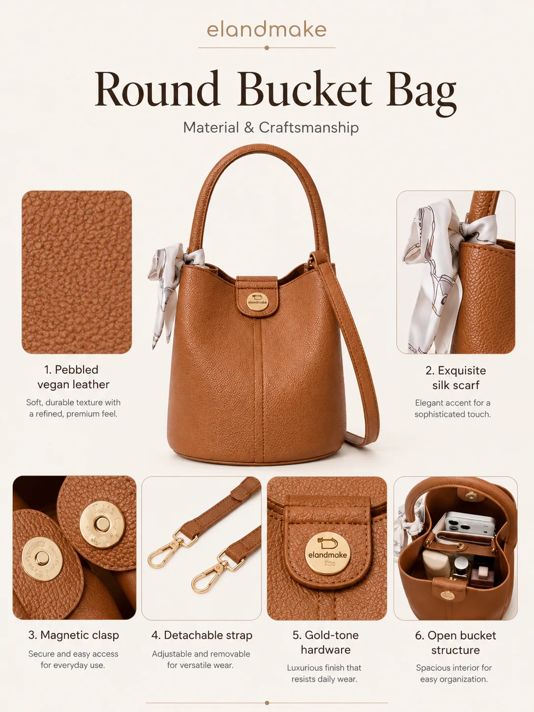 faux leather bucket crossbody bag manufacturer