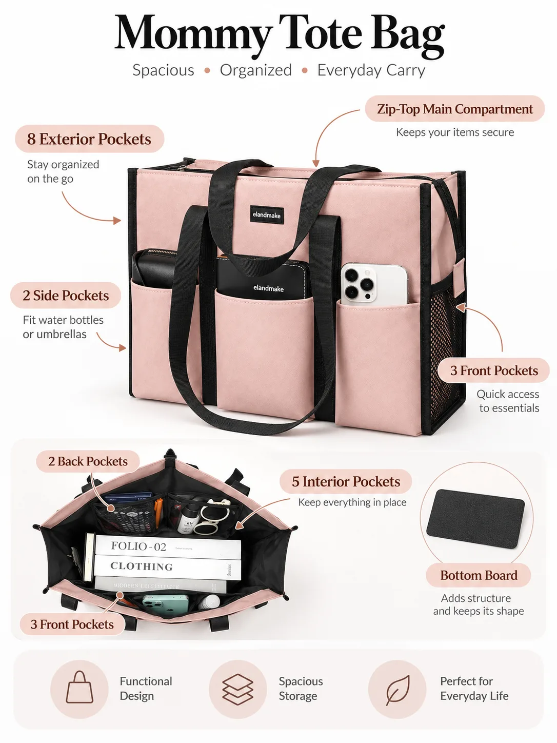 large mommy tote bag manufacturer