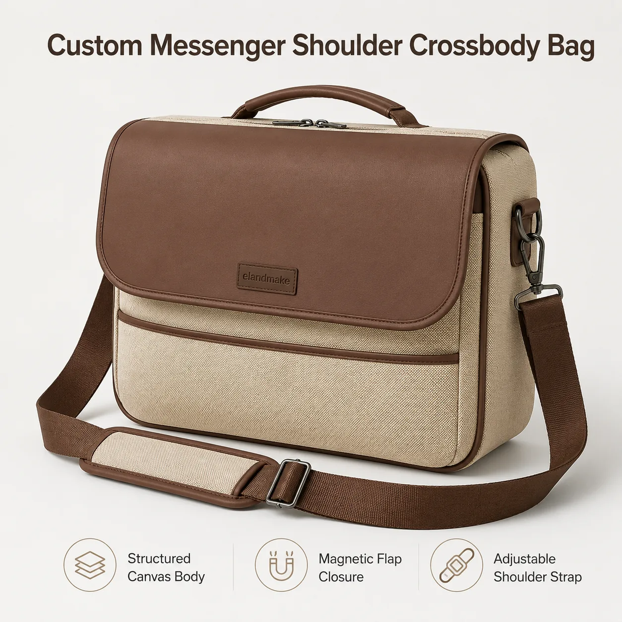 Elandmake A6596 messenger shoulder crossbody catalogue model