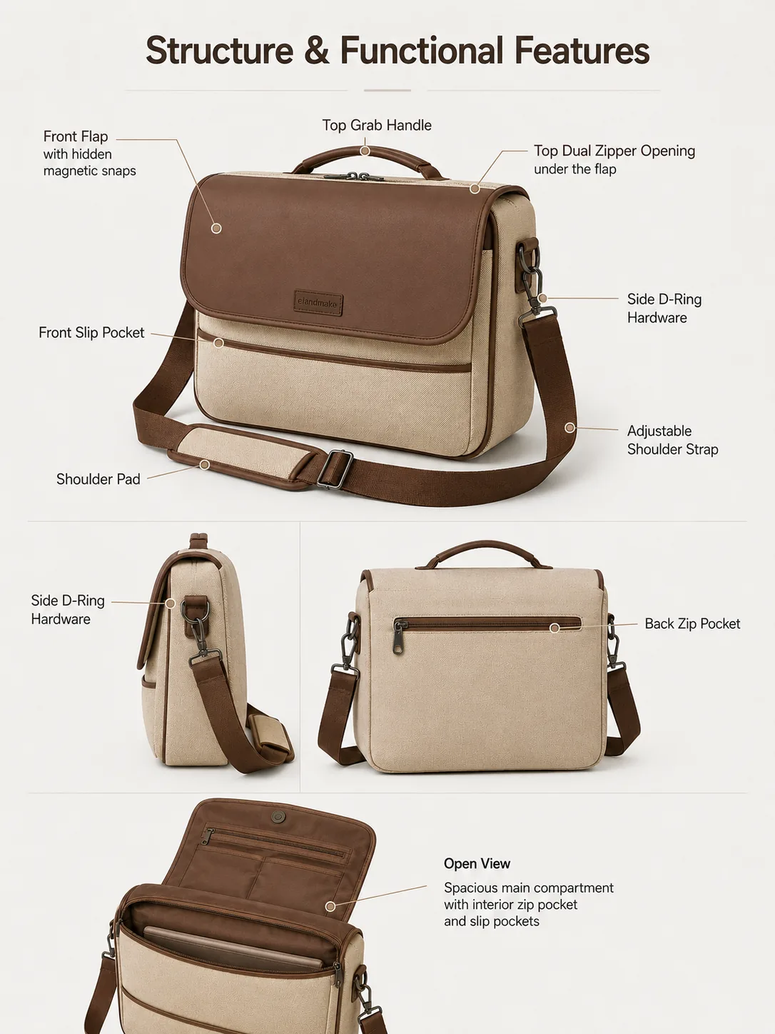 Custom Messenger Shoulder Crossbody Bag