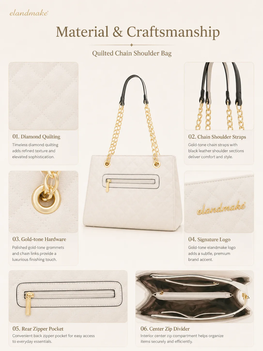 quilted chain shoulder bag manufacturer