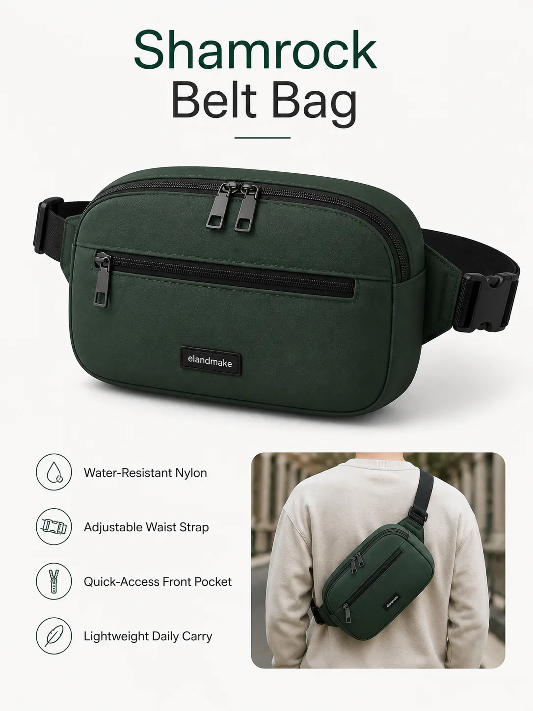 Custom Shamrock Belt Bag Supplier