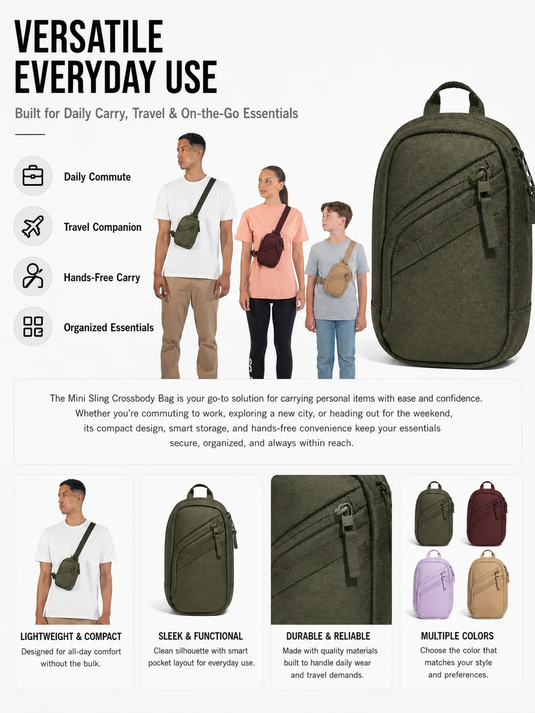Custom Sling Crossbody Bag Supplier