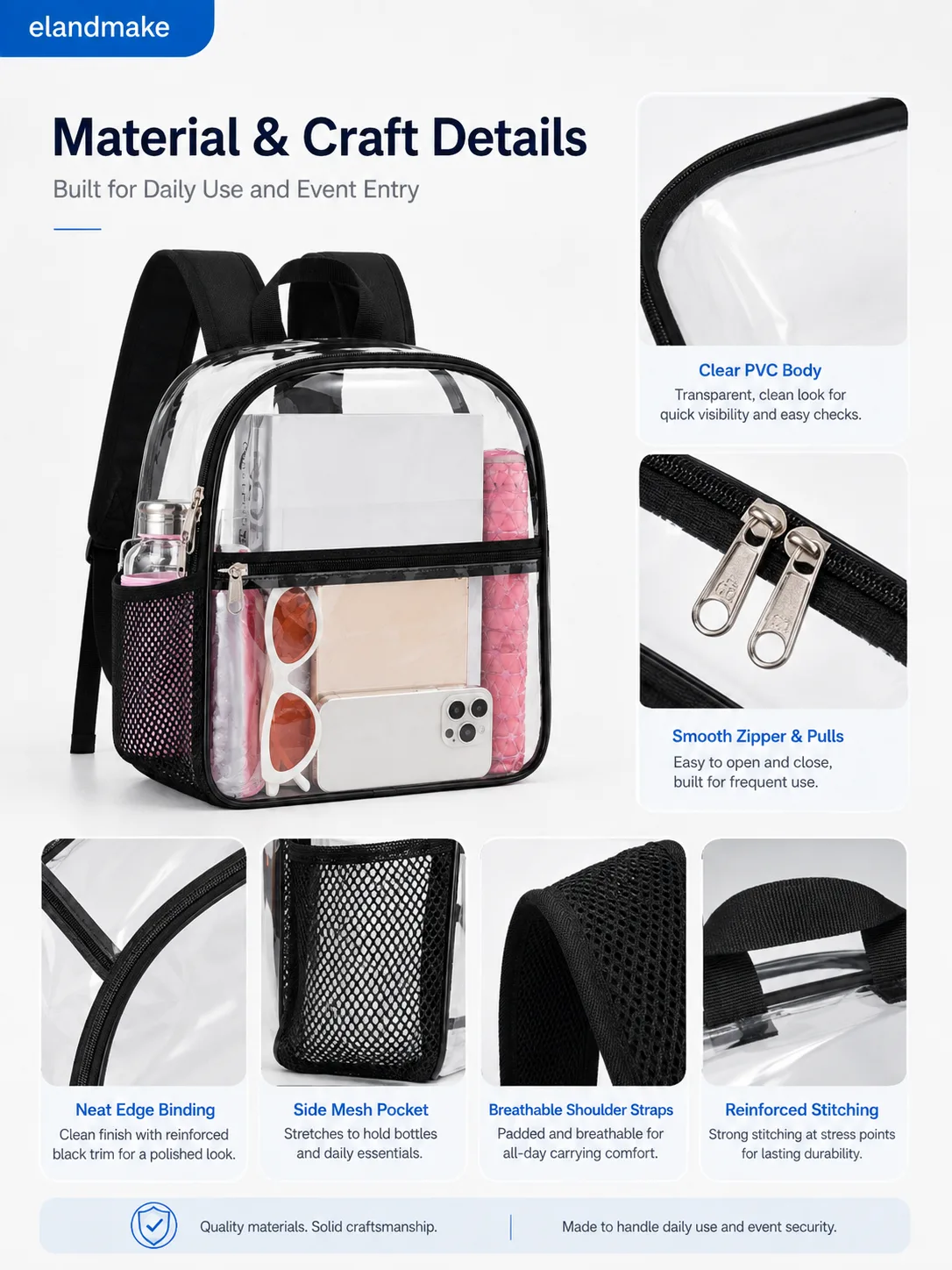 Stadium Approved Clear Tote Bag Supplier