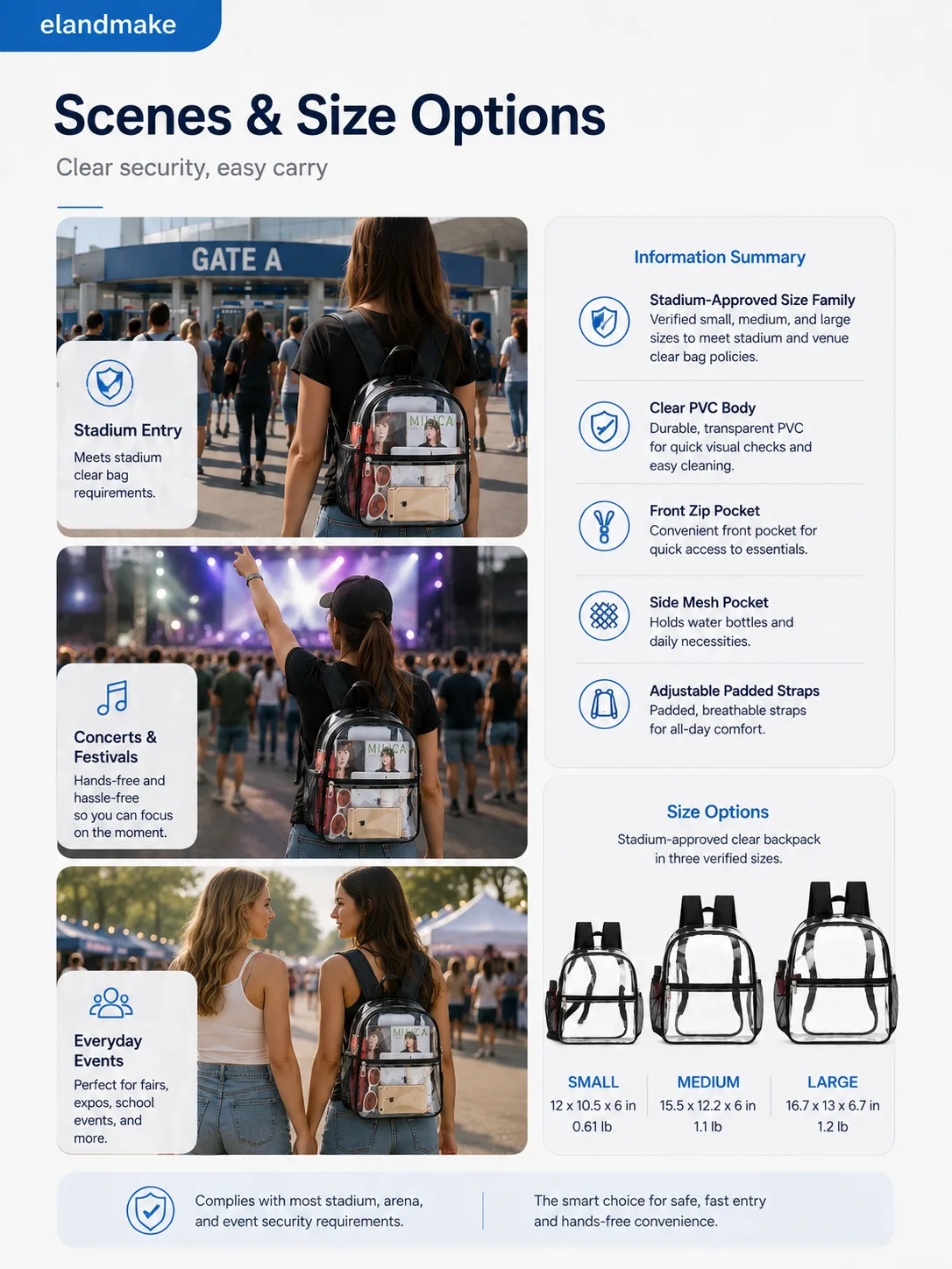 Stadium Approved Clear Tote Bag Supplier