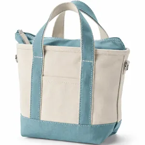zip top canvas tote