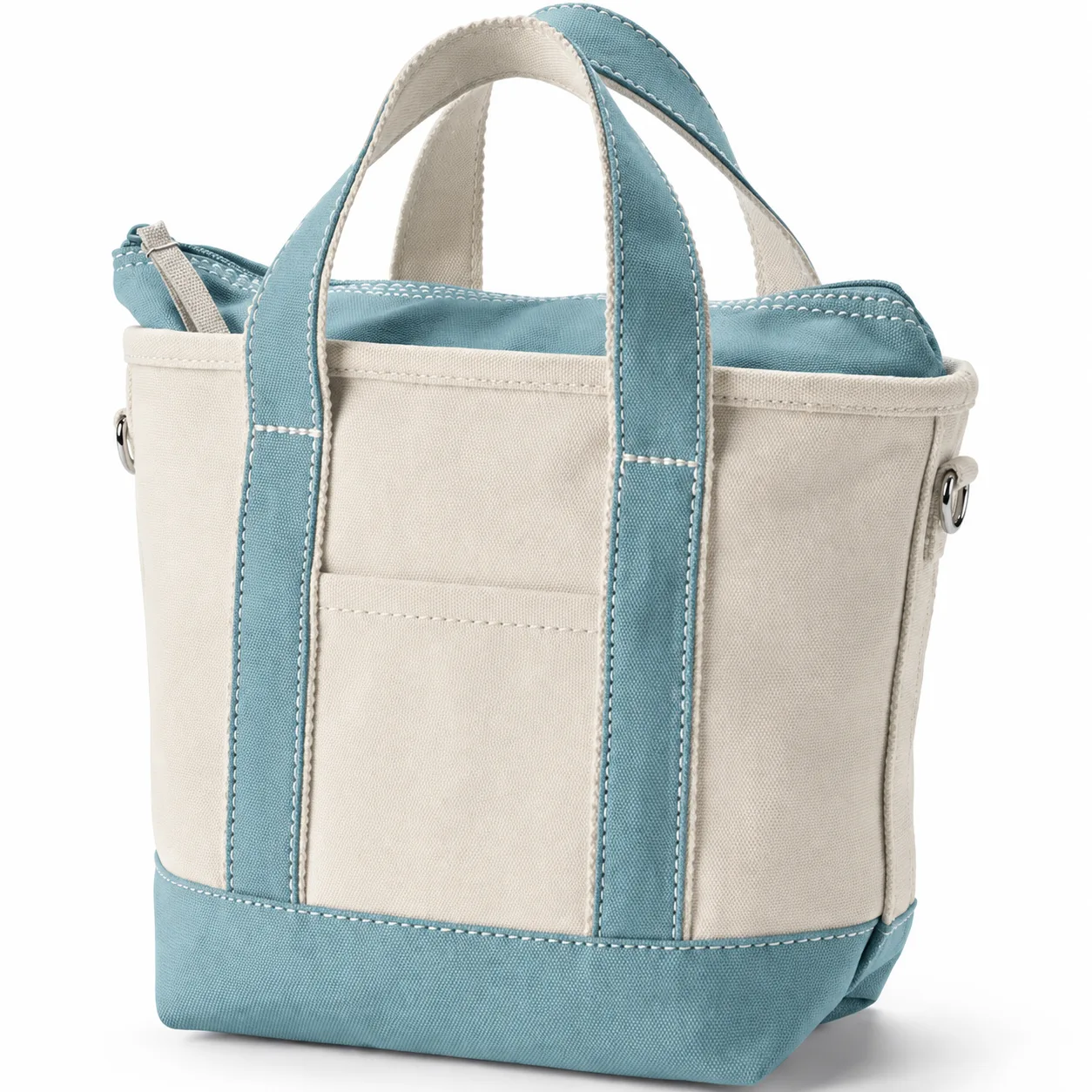 zip top canvas tote
