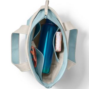zip top canvas tote